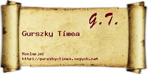 Gurszky Tímea névjegykártya